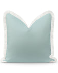 Baylin, Indoor/Outdoor Green Pillow Cover, Solid with Fringe, 22"x22"