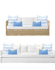 Baylin, Indoor/Outdoor Blue Lumbar Pillow Cover, Solid with Fringe, 12"x20"