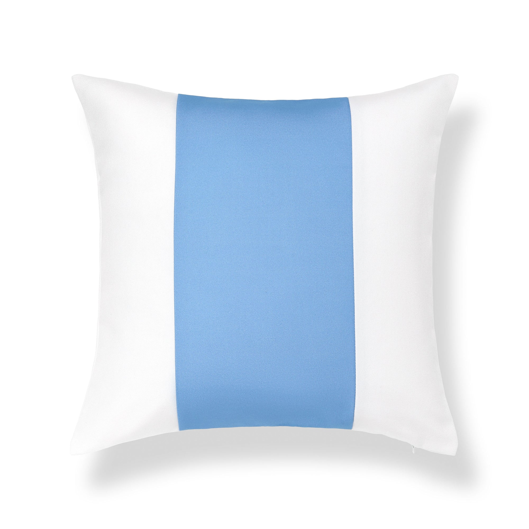 Cavelle Color Block, Indoor/Outdoor Blue and White Pillow Cover, 20&quot;x20&quot;