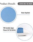 Cavelle Color Block, Indoor/Outdoor Blue and White Pillow Cover, 20"x20"