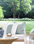 Cavelle Color Block, Indoor/Outdoor Green Pillow Cover, 20"x20"