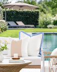 Cavelle Color Block, Indoor/Outdoor Tan Pillow Cover, 20"x20"