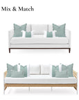 Cavelle Color Block, Indoor/Outdoor Green Lumbar Pillow Cover, with Tassels, 12"x20"