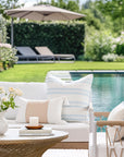 Cavelle Color Block, Indoor/Outdoor Tan Lumbar Pillow Cover, with Tassels, 12"x20"