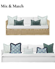 Coastline Stripes, Indoor/Outdoor Green Striped Pillow Cover, with Piping, 20"x20"