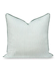 Coastline Stripes, Indoor/Outdoor Green Striped Pillow Cover, with Piping, 20"x20"