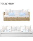 Coastline Stripes, Indoor/Outdoor Tan Striped Pillow Cover, with Piping, 20"x20"