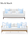 Meidian Frame Scalloped Border, Indoor/Outdoor Baby Blue Pillow Cover, 20"x20"