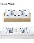 Ruilin Double Happiness, Indoor/Outdoor Navy Blue Chinoiserie Pillow Cover, with Tassels, 20"x20"