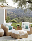 Verdra Leaf Striped, Indoor/Outdoor Green Striped Pillow Cover, with Piping, 22"x22"