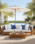 Wreathia, Indoor/Outdoor Navy Blue Bow Pillow Cover, with Flanged Border, 20"x20"