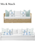 Wreathia, Indoor/Outdoor Baby Blue Bow Pillow Cover, with Flanged Border, 20"x20"