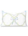 Wreathia, Indoor/Outdoor Grass Green Lumbar Pillow Cover, with Flanged Border, 12"x20"