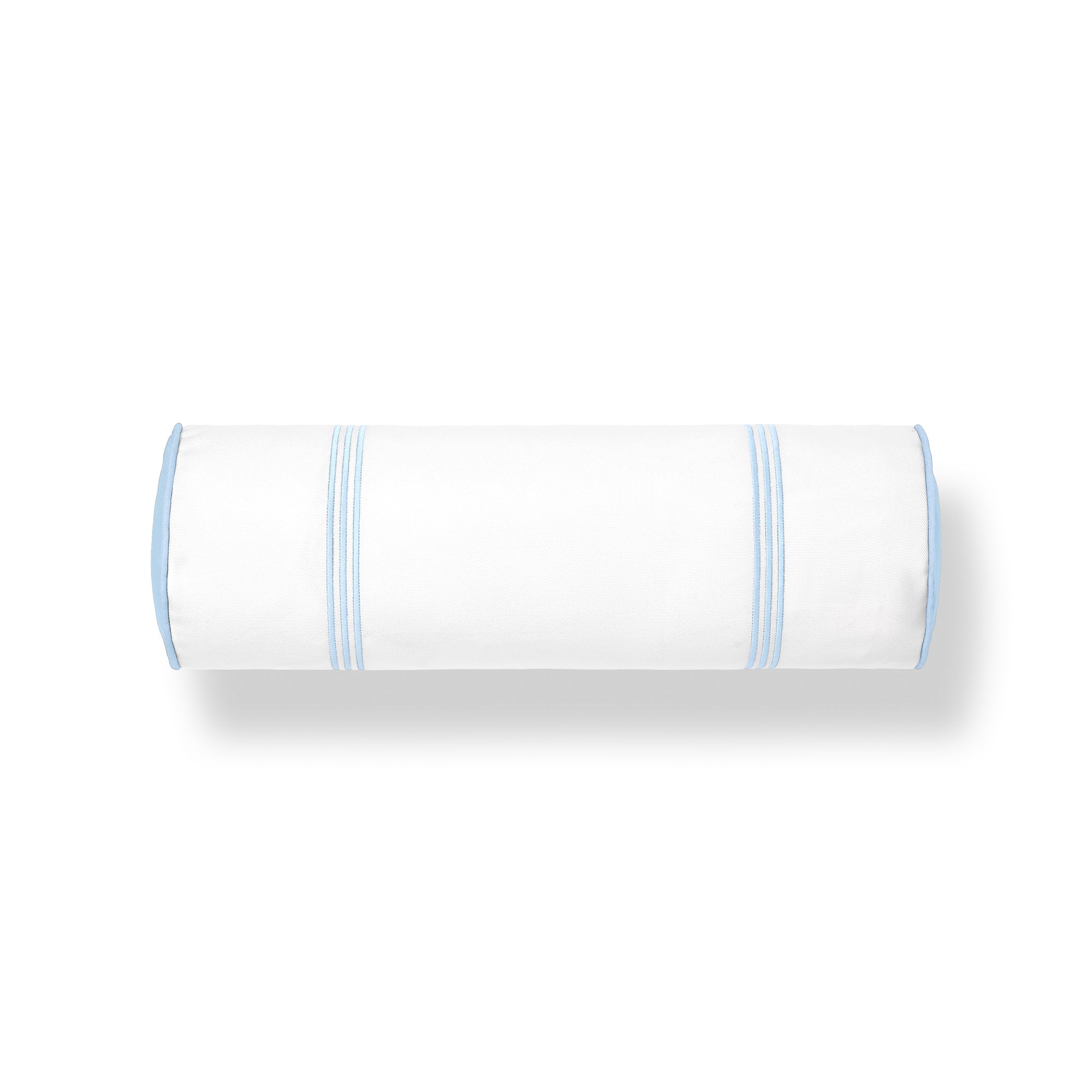 Meidian Stripes, Indoor/Outdoor Baby Blue Bolster Pillow Cover, with Piping, 6&quot;x20&quot;