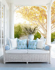 Meidian Stripes, Indoor/Outdoor Baby Blue Bolster Pillow Cover, with Piping, 6"x20"