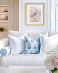 Meidian Stripes, Indoor/Outdoor Baby Blue Bolster Pillow Cover, with Piping, 6"x20"
