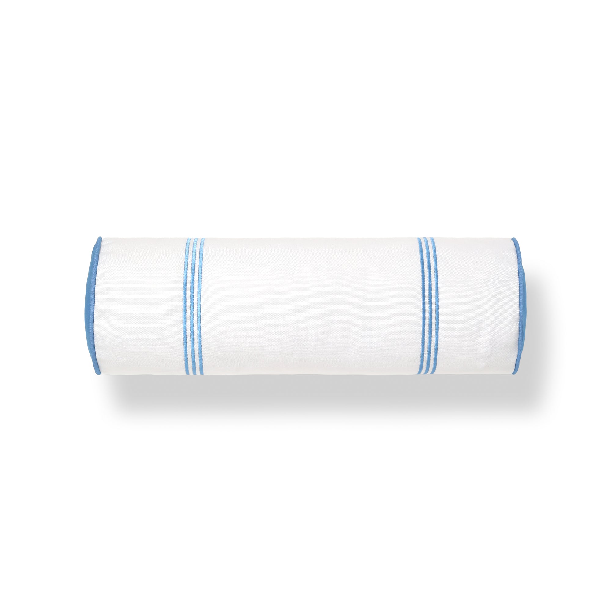Meidian Stripes, Indoor/Outdoor Blue Bolster Pillow Cover, with Piping, 6&quot;x20&quot;