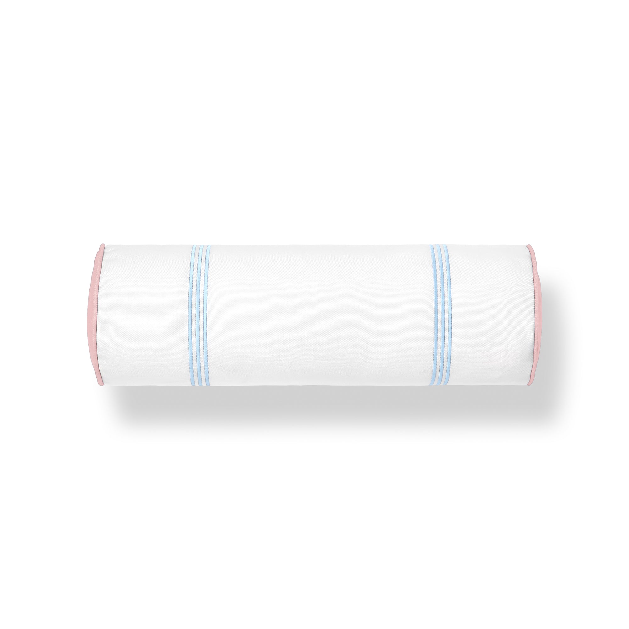 Meidian Stripes, Indoor/Outdoor Pink Bolster Pillow Cover, with Piping, 6&quot;x20&quot;