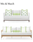 Hanverge Greek Key, Indoor/Outdoor Grass Green Bolster Pillow Cover, with Piping, 8"x24"