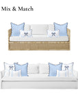Lune, Indoor/Outdoor Azure Blue Gingham Pillow Case, with Scalloped Border, 20"x20"