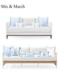 Lune, Indoor/Outdoor Baby Blue Checkered Pillow Cover, Gingham with Scalloped Border, 20"x20"