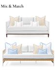 Lune, Indoor/Outdoor Tan Checkered Pillow Cover, Gingham with Scalloped Border, 20"x20"