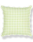 Lune, Indoor/Outdoor Grass Green Pillow Cover, with Scalloped Border, 20"x20"