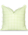 Lune, Indoor/Outdoor Grass Green Pillow Cover, with Scalloped Border, 20"x20"