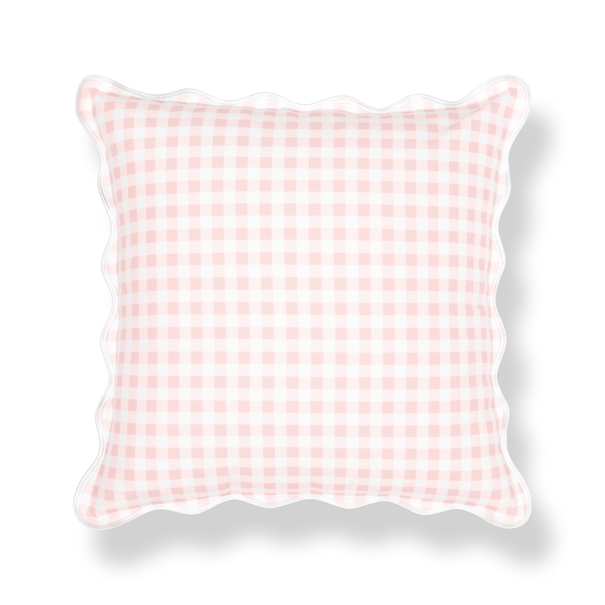 Lune, Indoor/Outdoor Pink Throw Pillow Cover, with Scalloped Border, 20"x20"