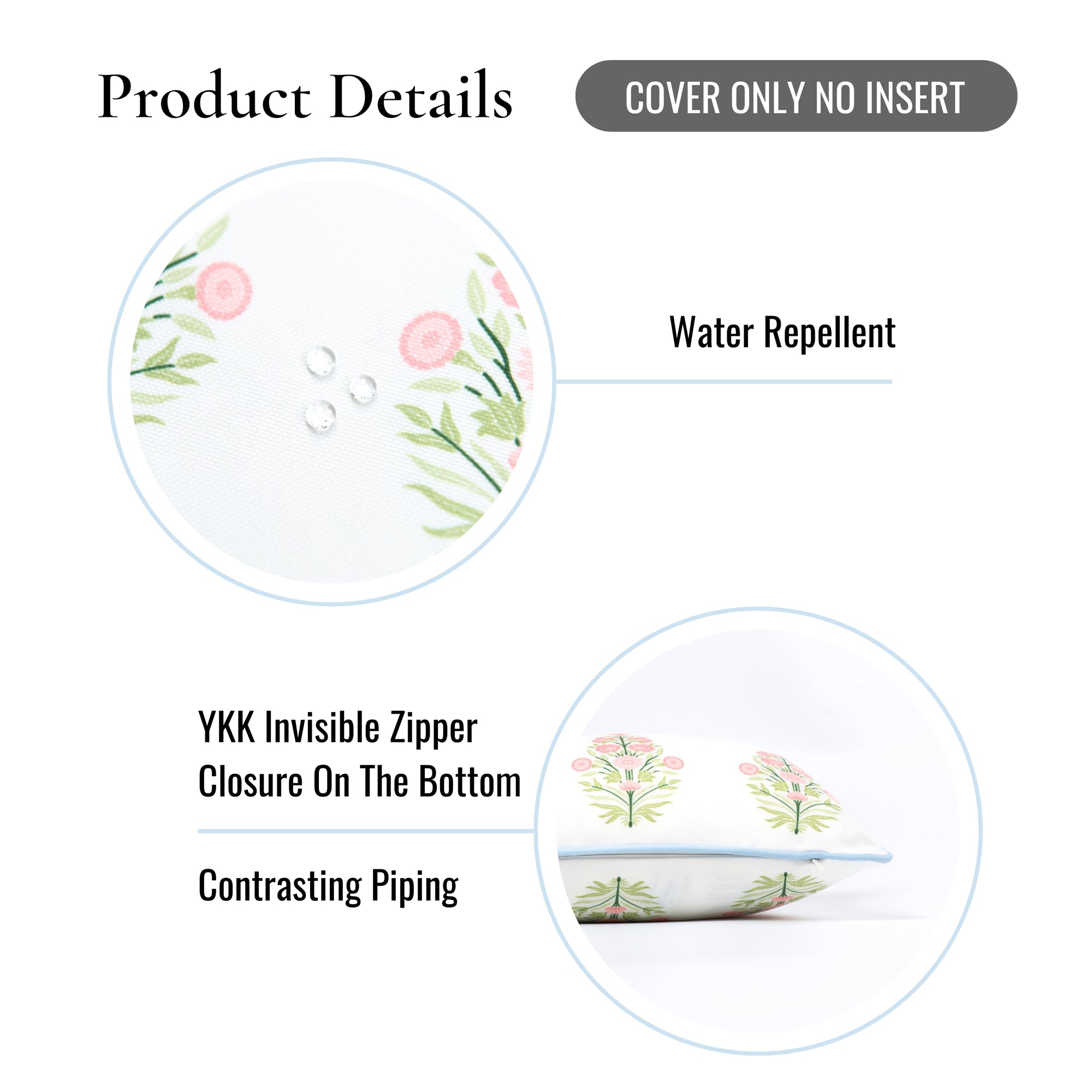 Marveille Flowers, Indoor/Outdoor Pink Decorative Lumbar Pillow Cover, with Piping, 12&quot;x26&quot;