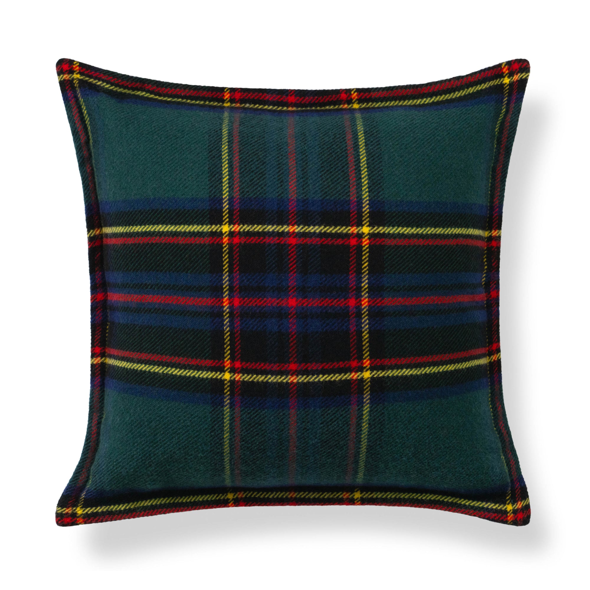 Black Watch Tartan Plaid, Merino Wool Decorative Pillow Cover, Hunter Green Navy, 20"x20"