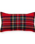 Royal Stewart Tartan Plaid, Decorative Red Christmas Lumbar Pillow Cover, with Flanged Border, 12"x20"