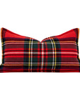Royal Stewart Tartan Plaid, Decorative Red Christmas Lumbar Pillow Cover, with Flanged Border, 12"x20"