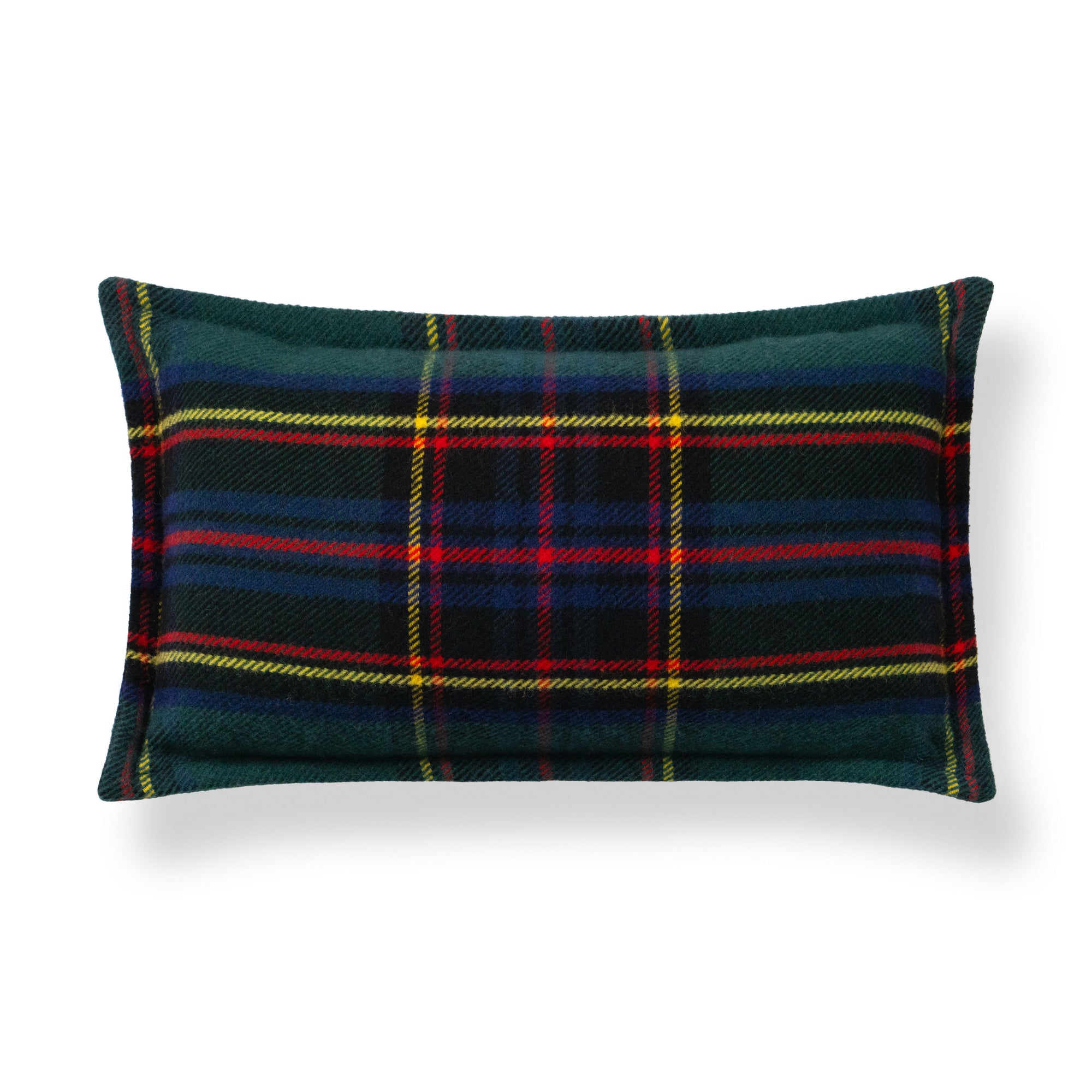 Black Watch Tartan Plaid, Merino Wool Decorative Lumbar Pillow Cover, Hunter Green Navy, 12"x20"