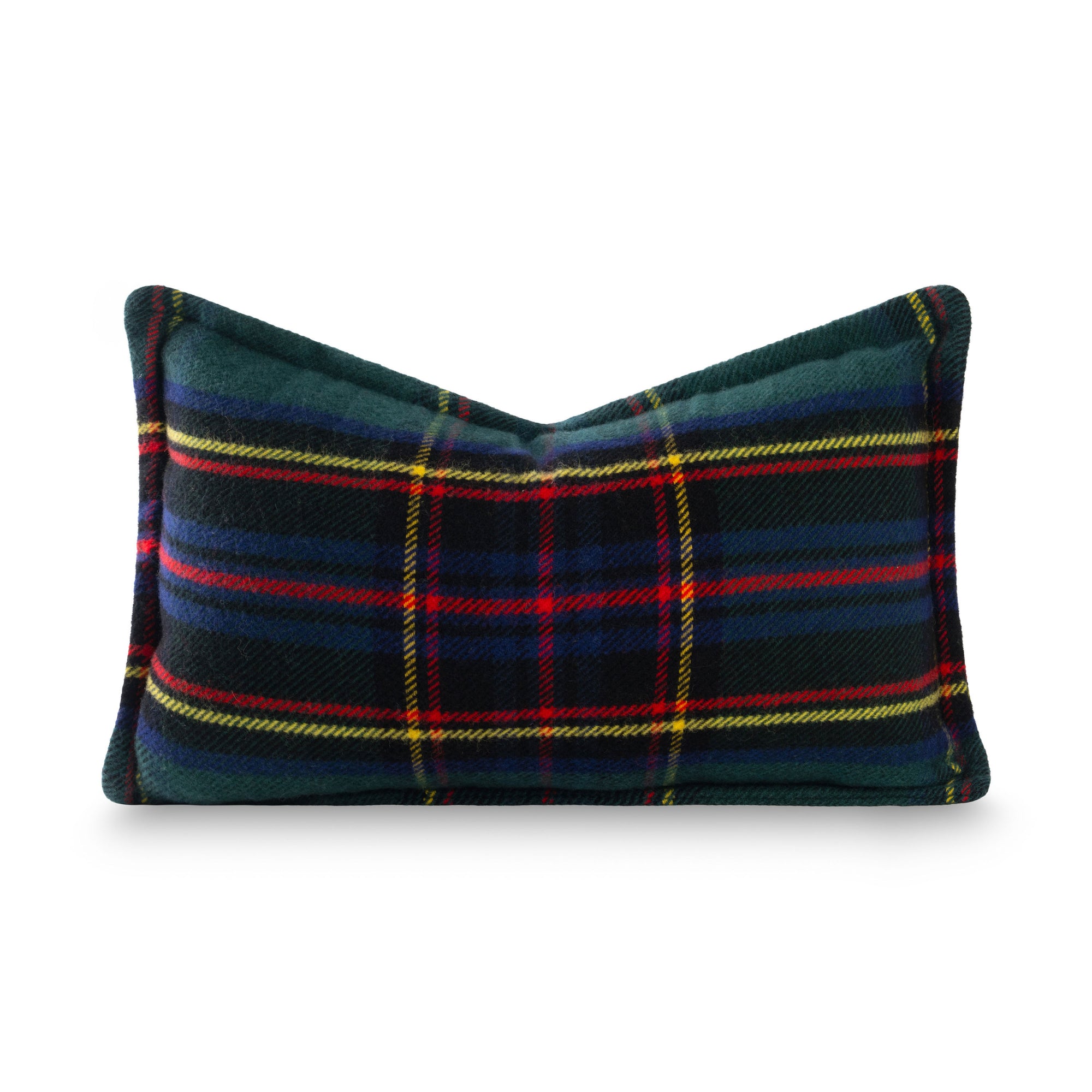 Black Watch Tartan Plaid, Merino Wool Decorative Lumbar Pillow Cover, Hunter Green Navy, 12"x20"