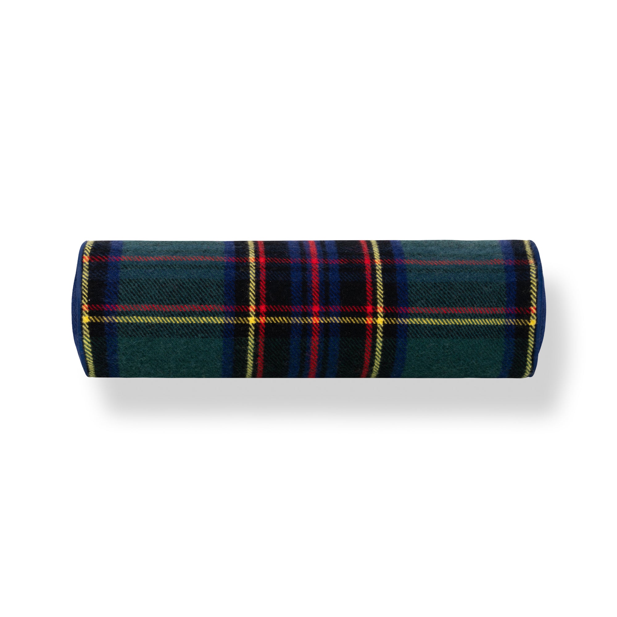 Black Watch Tartan Plaid, Merino Wool Decorative Bolster Pillow Cover, Hunter Green Navy, 6"x20"