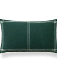 Chathia Windowpane, Merino Wool Accent Pillow Cover, Hunter Green, 12"x20"