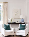 Chathia Windowpane, Merino Wool Scalloped Accent Pillow Cover, Hunter Green, 20"x20"