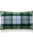 Rosela Pastel Tartan, Merino Wool Coastal Pillow Cover, Dusty Blue Green, 12"x20"