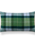 Rosela Pastel Tartan, Merino Wool Plaid Pillow Cover, Sage Green Blue, 12"x20"