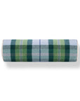 Rosela Pastel Tartan, Merino Wool Decorative Bolster Pillow Cover, Dusty Blue Green, 6"x20"