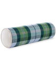 Rosela Pastel Tartan, Merino Wool Decorative Bolster Pillow Cover, Dusty Blue Green, 6"x20"