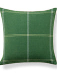 Chathia Windowpane, Merino Wool Luxury Woven Throw Pillow Cover, Sage Green, 22”x22”