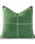 Chathia Windowpane, Merino Wool Luxury Woven Throw Pillow Cover, Sage Green, 22"x22"