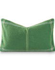 Chathia Windowpane, Merino Wool Plaid Christmas Pillow Cover, Sage Green, 12"x20"