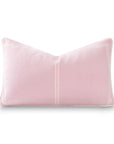 Chathia Windowpane, Merino Wool Luxury Woven Lumbar Pillow Cover, Vintage Pink, 12"x20"