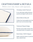 Asper, Merino Wool Blend Boucle Large Throw Pillow Cover, Beige Navy, 22”x22”