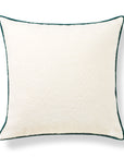 Asper, Merino Wool Blend Boucle Soft Pillow Cover, Beige Hunter Green, 22”x22”