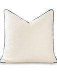 Asper, Merino Wool Blend Boucle Soft Pillow Cover, Beige Hunter Green, 22”x22”