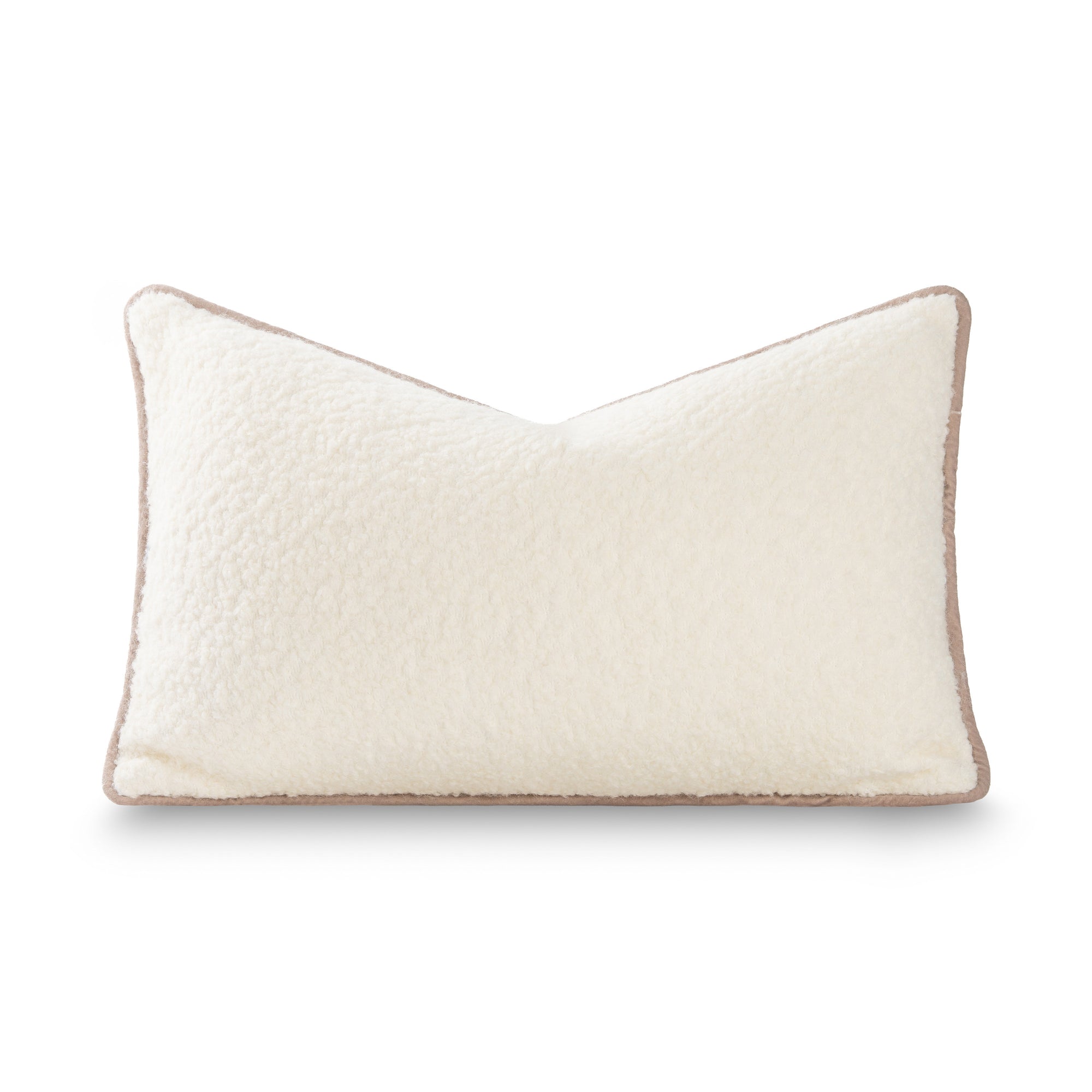 Asper, Merino Wool Blend Boucle Pillow Cover, Beige Classic Camel, 12"x20"